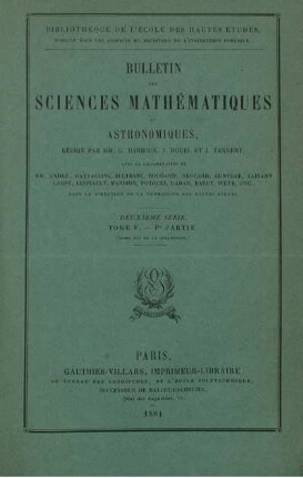 16: Bulletin des sciences mathématiques et astronomiques