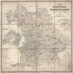 Karte der kirchlichen Eintheilung des Königreichs Bayern : Nach den neuesten amtlichen Vermessungen und kirchlichen Schematismen