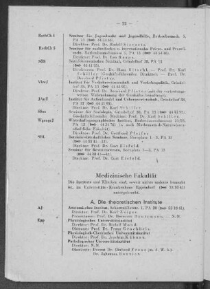 A. Die theoretischen Institute
