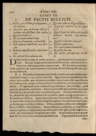 Caput VII. De Pactis Bellicis.