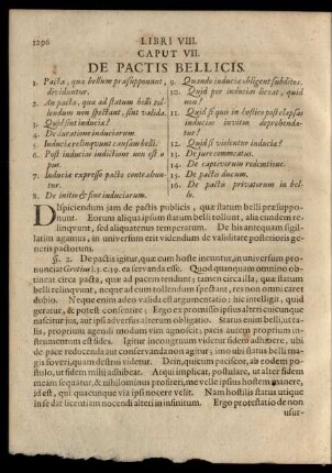 Caput VII. De Pactis Bellicis.