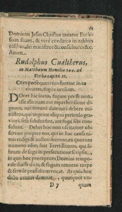Rudolphus Gualtherus ...