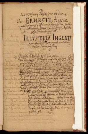 Illustrissimi Principis ac Domini Dni ERNESTI, Hassiae Landgravii, Principis Hersfeldiae, Comitis Cattimeliboci, […] etc. ILLUSTRIA INGENII qua extant, Monumenta eruditionis testes locpupletissimi