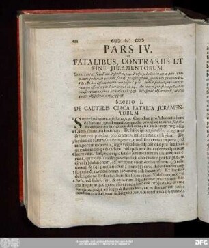 Sectio I. De Cautelis Circa Fatalia Iuramentorum.