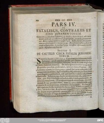 Sectio I. De Cautelis Circa Fatalia Iuramentorum.