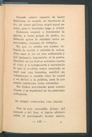 El zorro consagra una frase