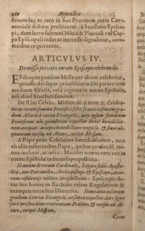 Articvlvs IV. De missa privata coram Episcopo celebranda.