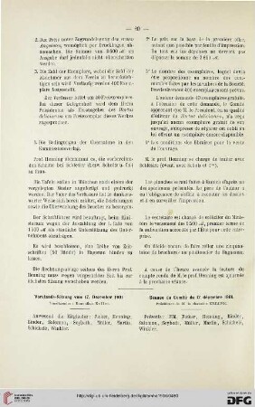 $ Vorstands-Sitzung vom 17. Dezember 1901 / Séance du Comité du 17 décembre 1901
