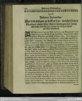 LIV. [Anderes Bedencken, Wie dem jenigen zu helffen seye, [et]c.]