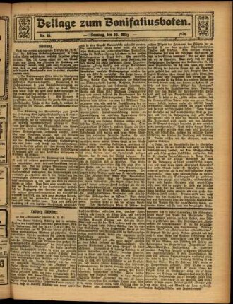 Zweite Ausgabe vom Sonntag, den 30. März 1924.