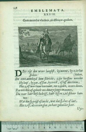 Emblemata. XXXIII. Geen meerder vlecken, als Iffrouw-gecken.