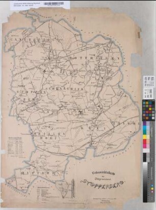 Übersichtskarte der Bürgermeisterei Stoppenberg [mit Katernberg, Rotthausen, Schonnebeck, Frillendorf, Kray, Leithe und Huttrop]. Jan. 1893. W. Möllhoff, Reg.-Landmesser, Steele