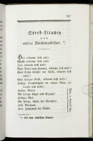 Sterb-Litaney und andere Kirchengebether.