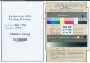 Entnazifizierung Ludwig Gremann , geb. 04.07.1890 (Postbeamter)