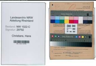 Entnazifizierung Hans Christians , geb. 31.07.1910 (Vertreter)