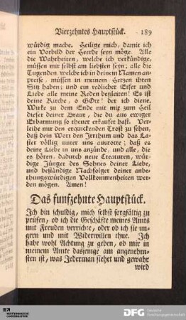 Das funfzehnte Hauptstück.