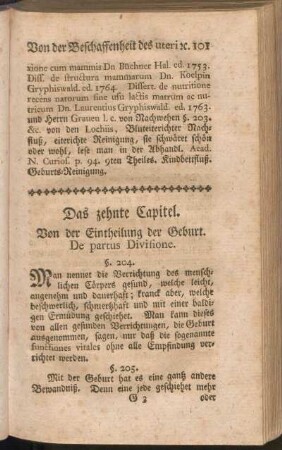Das zehnte Capitel. Von der Eintheilung der Geburt