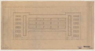 Warenhaus Tietz, Breslau: 5. Entwurf, Aufriss Nordwest-Fassade 1:100