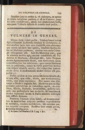 De Vulnere In Genere