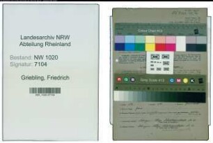Entnazifizierung Friedrich Griebling , geb. 27.12.1894 (Postbeamter)