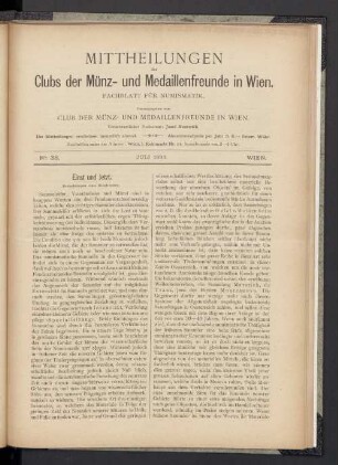 N° 38. Juli 1893. Wien