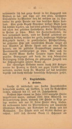IV. Unglücksfälle