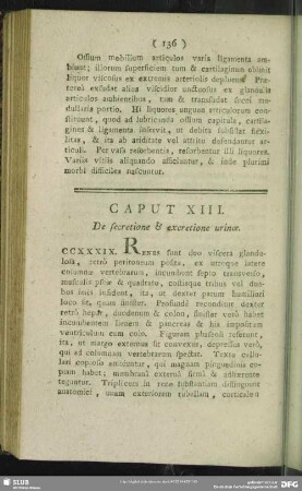 Caput XIII. De secretione & excretione urinae