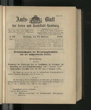 No. 42, 24. Februar 1920