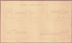Friedrich Flender Bunker , Südwest-Ansicht, Südost-Ansicht, Nordwest-Ansicht , Nordost-Ansicht