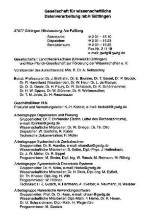 Gesellschaft für wissenschaftliche Datenverarbeitung mbH Göttingen