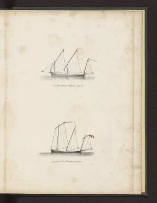 32 feet Barge, Latteen rigged. Pique's 1st & 2nd Cutter 25 feet.