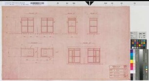 [Vorgefertigte Gebäude]: Kassenhaus: Grundriß, Ansichten, M. 1:25