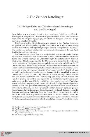 7.1. Heiliger Krieg zur Zeit der späten Merowinger und der Karolinger?
