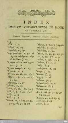 Index Omnivm Vocabvlorvm In Bione Occvrrentivm