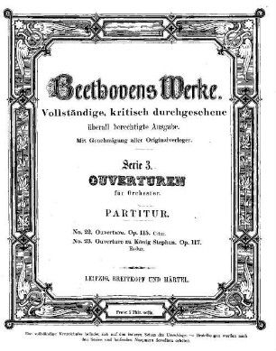 Beethoven's Werke. 22 = Serie 3: Ouverturen für Orchester, Ouverture (Namensfeier)
