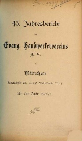 Jahresbericht. 45. 1892/93