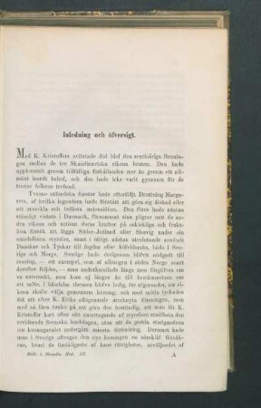 Inledning och öfversigt.