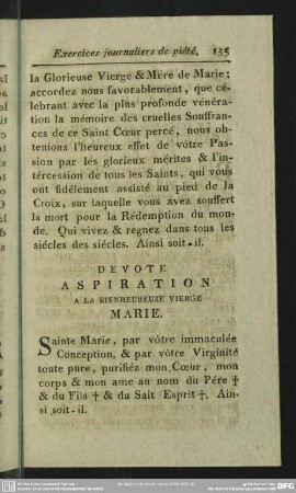 Devote Aspiration A La Bienheureuse Vierge Marie