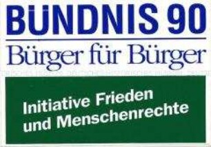 Aufkleber von Bündnis 90 zur Volkskammerwahl 1990