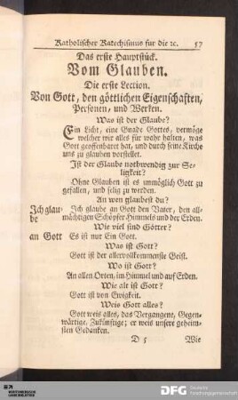 Das erste Hauptstück. Vom Glauben.