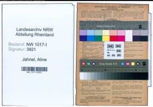 Entnazifizierung Aline Jahnel , geb. 07.10.1874 (Tabakwarenhaendler)