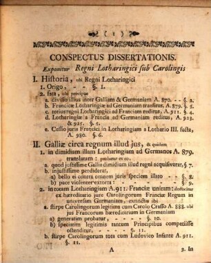 Dissertatio Iuris Publici De Antiquo Coronae Gallicae et Carolingorum Franciae Regum In Regnum Lotharingiae Iure