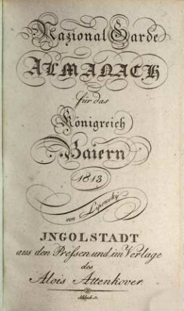 Nazional-Garde-Almanach für das Königreich Baiern. 1813