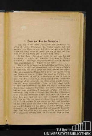 1. Zweck und Sinn des Steingartens.