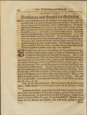 Caput XXIV. Verfolgung und Armuth der Geistlichen