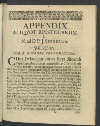 Appendix Aliquot Epistolarum