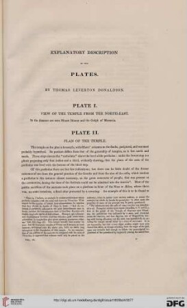 Explanatory Description of the Plates
