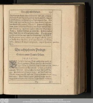 Die achtzehende Predigt/ Gelitten unter Pontio Pilato.