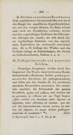 XI. Pathognomonische und ungewisse Zeichen.