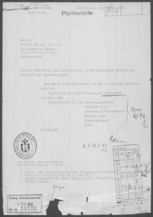 Winnenden mit Breuningsweiler und Hanweiler: Visitationsbericht ("Beibericht") mit Pfarrbericht 1959